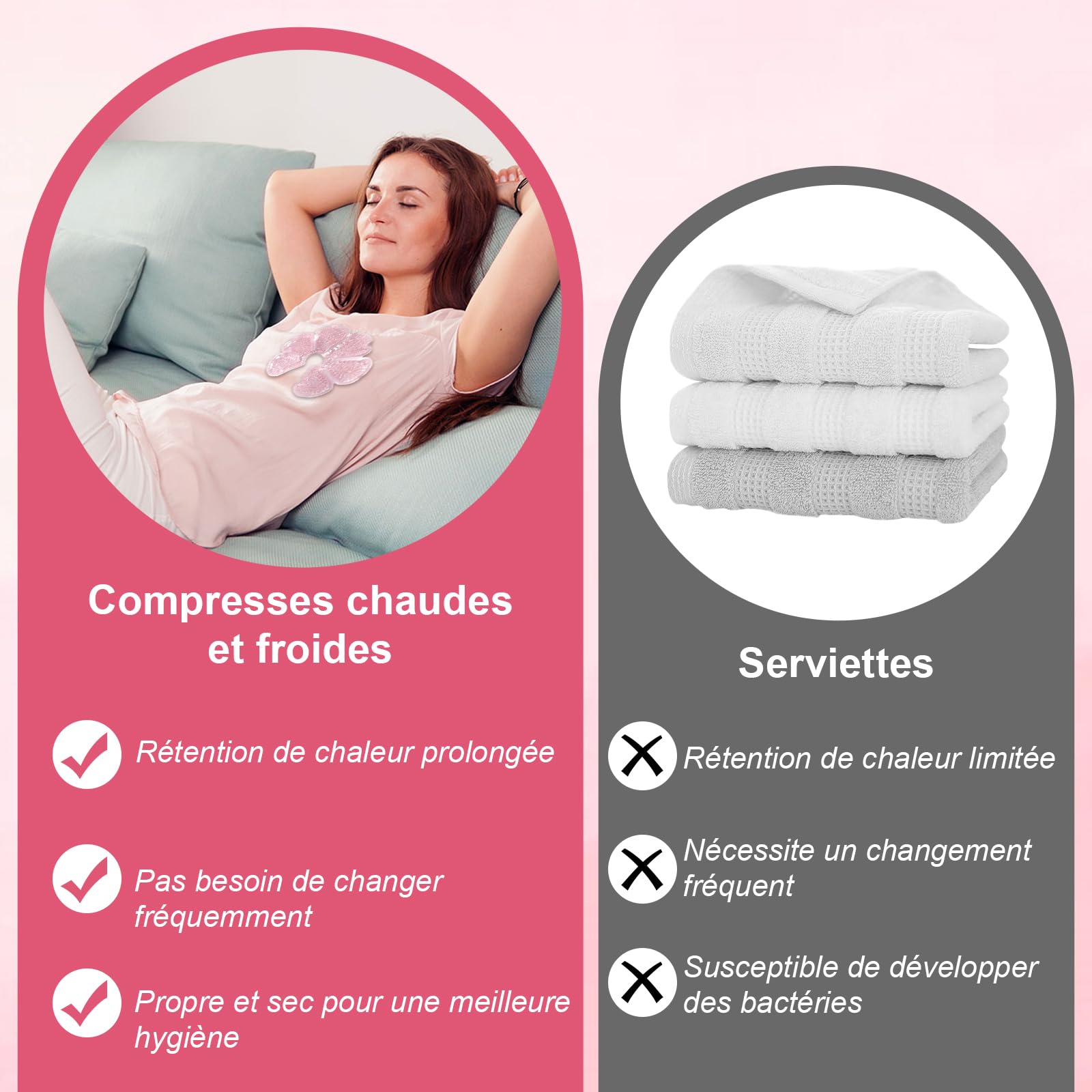 KASURE Coussinets Allaitement 2 PCS + 2 Coussinets Bambou Réutilisables,Gel Chaud/Froid pour Soulager Engorgement & Mammite,Accessoires Maman Lavables, Souples et Écologiques