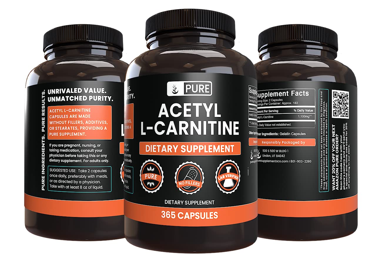 l carnitine and l glutamine Amazon.com: Pure Original Ingredients Acetyl L-Carnitine, L-Glutamine, and  BCAA Capsule Bundle (365 Capsules Each), No Magnesium or Rice Fillers :  Health & Household