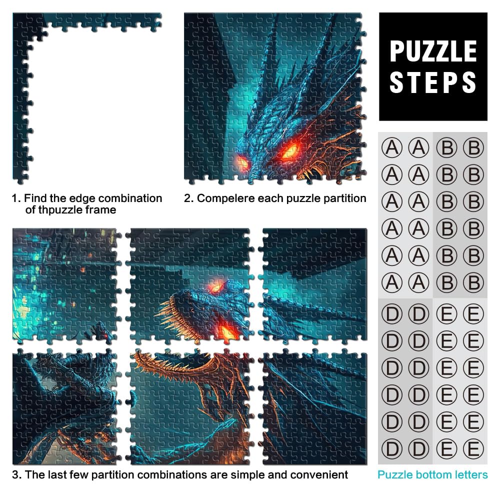 Holzpuzzle Für Erwachsene – 200+ Teile, 29x29 Cm, Mit Holzbox, Drachen-Motiv – Für Dekoration & Entspannung