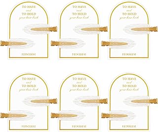 12PCS/6Cards No Bend Acrylic Resin Flat Clip Hair Setting Clips for Bridesmaid Gift Proposal Box (White)