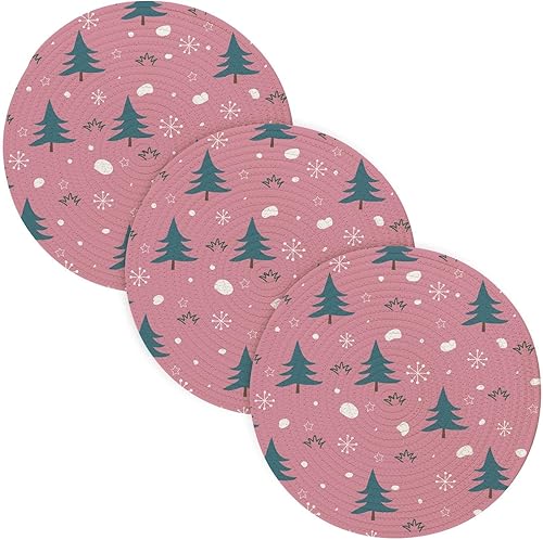 Patrón de Navidad con diseño de copos de nieve y tazón caliente para ollas y sartenes calientes absorben el agua, alfombrillas calientes para