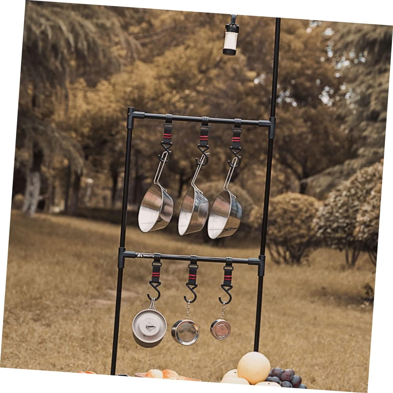1set Outdoor Camping Storage Rack Hooks Lightweight Aluminum Folding Picnic Table Versatile Hanger for Camping and Picnics Multi-Functional Organizer Light Bracket