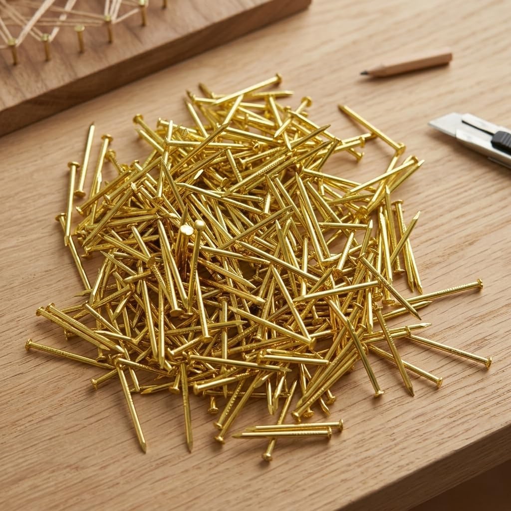 Copper Plated Iron Tiny Nails 300 Pcs Round for String Art