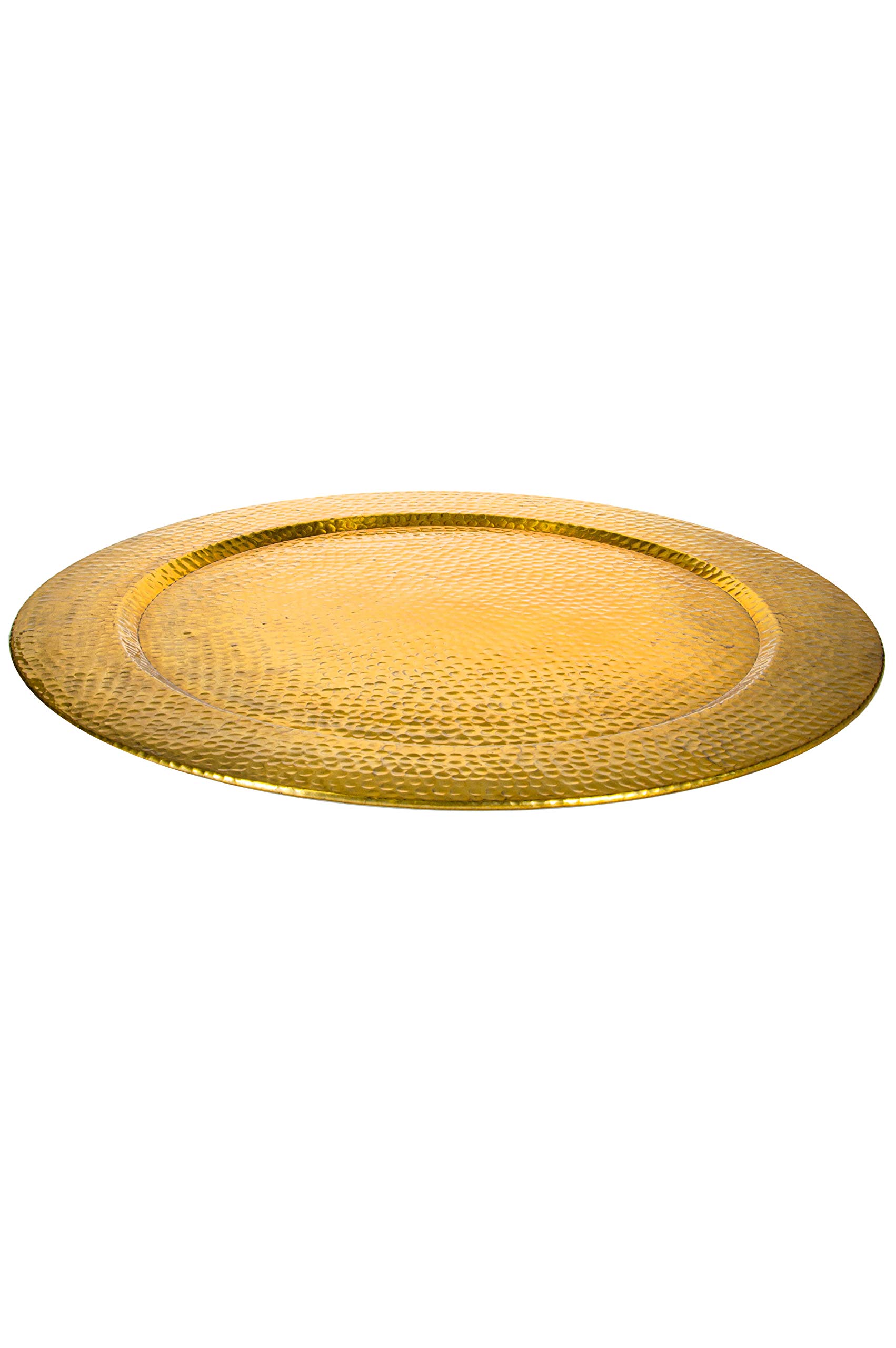 Duża okrągła taca z metalu Nizza Gold 80 cm | designerska taca w kolorze złotym | taca do serwowania okrągła antypoślizgowa | jako dekoracja na nakrytym stole lub dekoracja ścienna w salonie