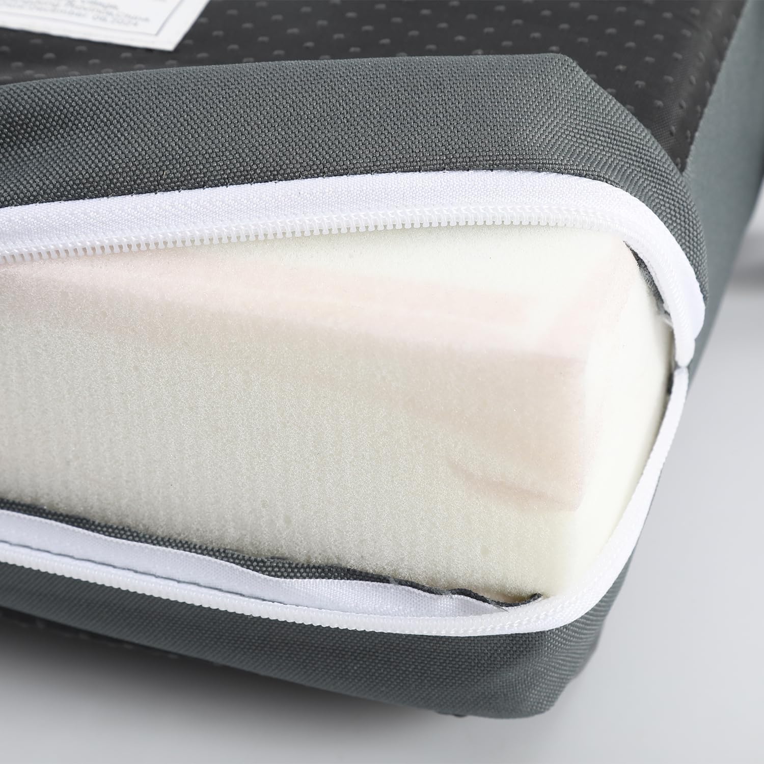 Rehausseur de chaise pour enfant, harnais à 5 points, pliable, coussin d'assise portable avec dossier, imperméable et facile à nettoyer, sac de rangement inclus, gris