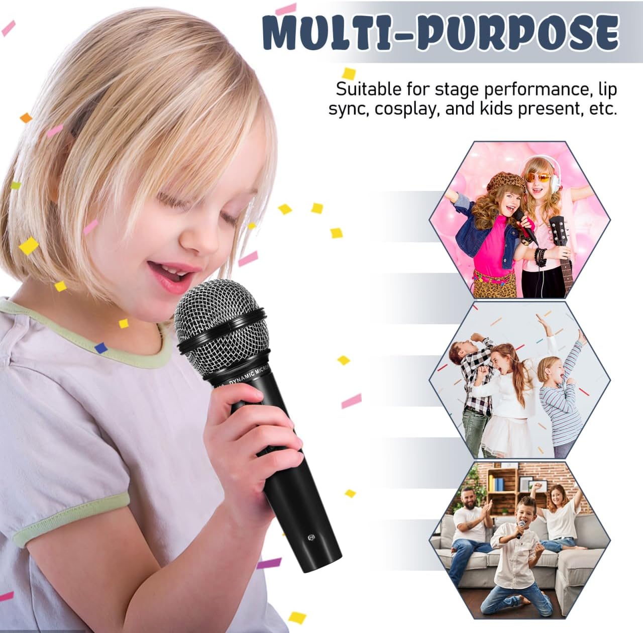 IMIKEYA Kids Microphone Prop: Pretend Microphone Toy Plastic Fake Microphones Prop Pretend Play Microphones for Kids Boys Girls Birthday Party Favors Halloween Costume - Image 2