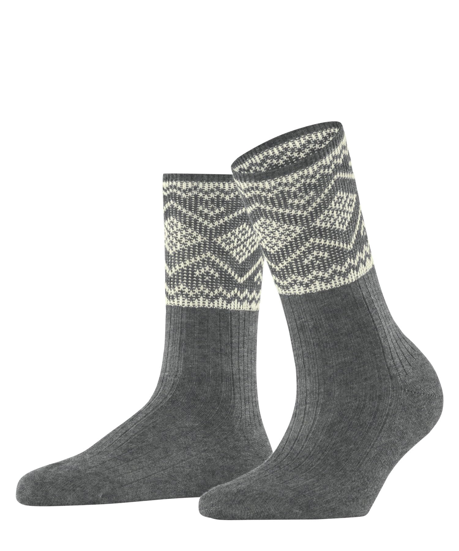 ESPRIT Women's Selbu Shimmer W So Cotton Patterned 1 Pair Socks, Grey Light Melange 3390, 5.5-8