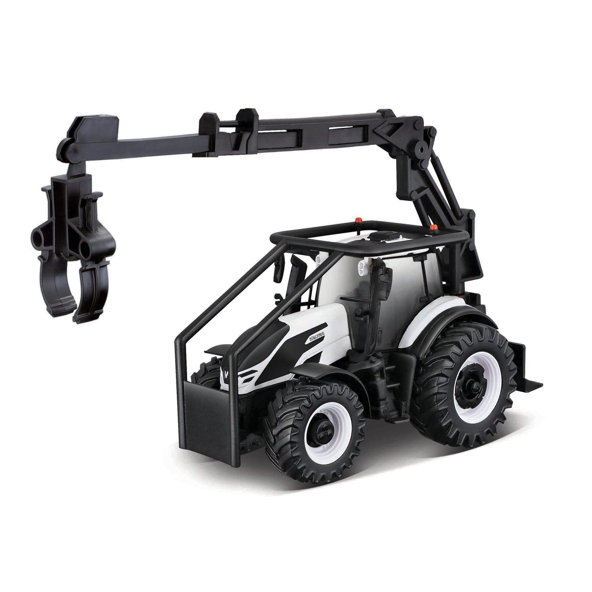 Bburago Die-Cast VALTRA M2Q TRACTOR with Working FRONT LOADER LOG LOADER AND 3 LOGS - Detaield Replica Collectible Model Toy