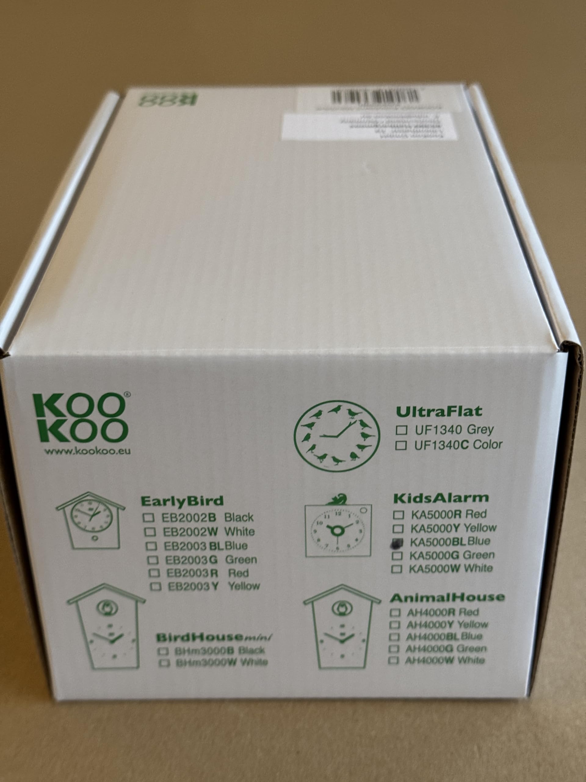 KOOKOO KidsAlarm Azul, Despertador para niños incluy 5 Animales de Granja con Les Sonidos, grabaciónes de la naturalez