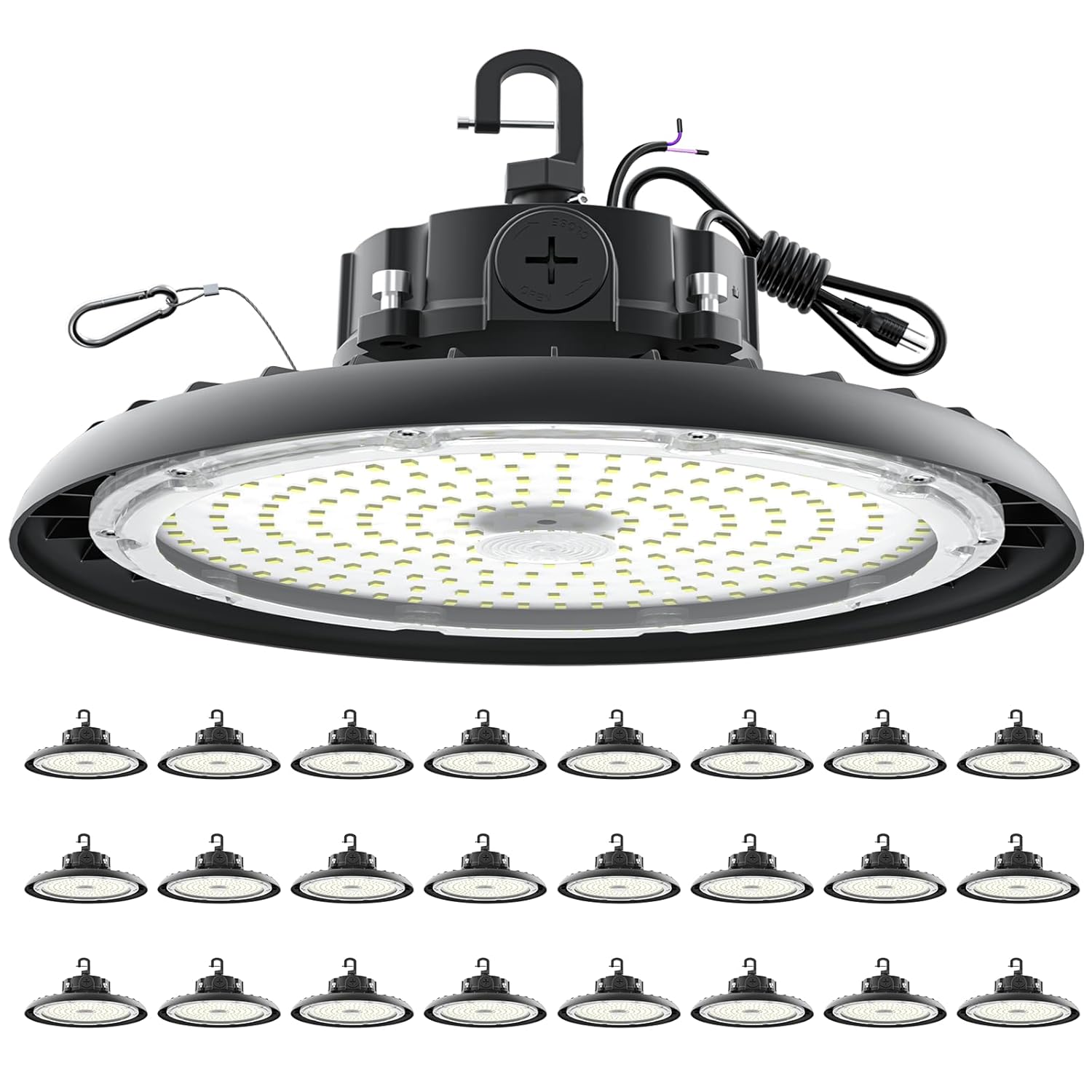 High Bay Lights LED UFO Light 240W LED Shop Lights 6000K IP65 Commercial Bay Lighting Fixture 43200 LM