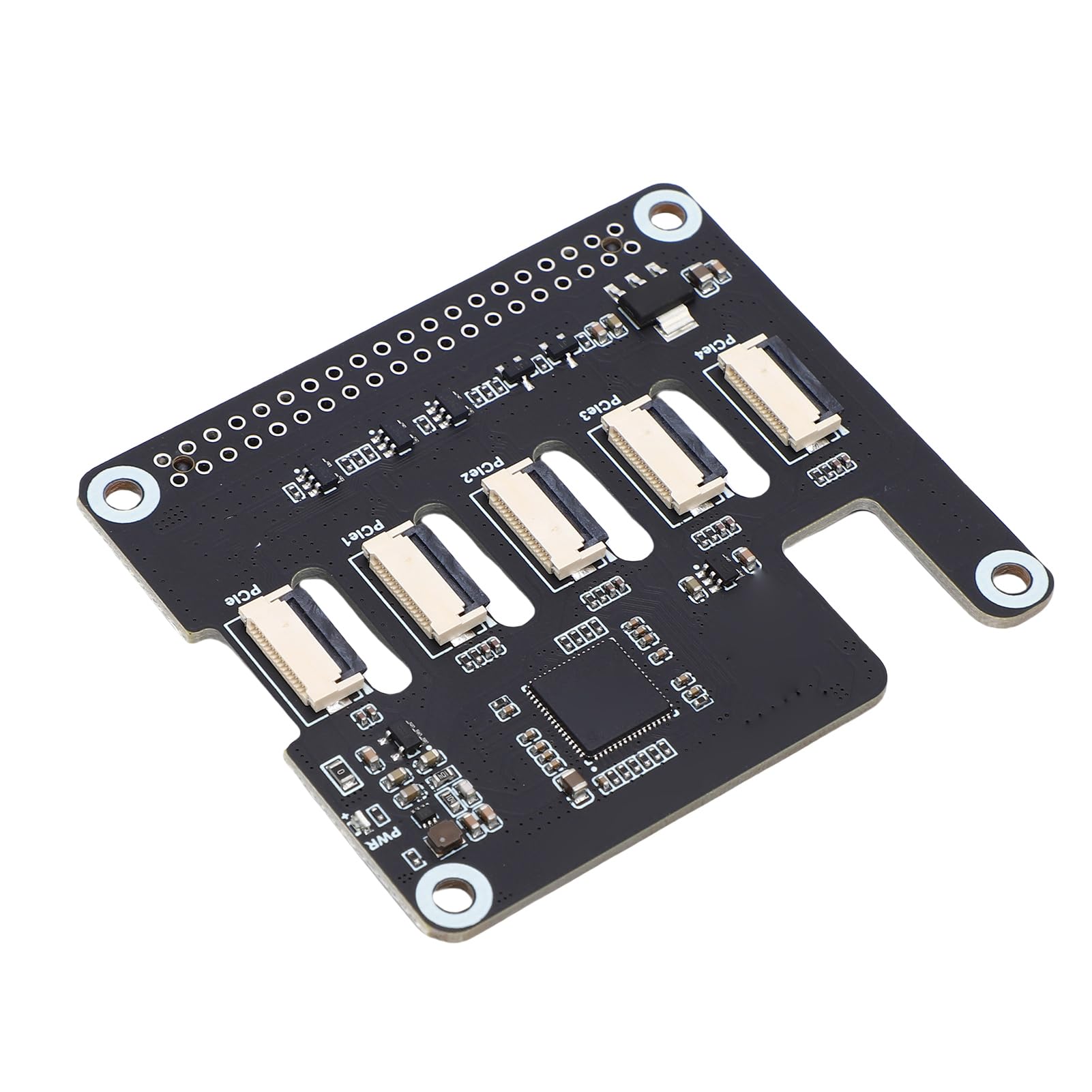 Modulo di Espansione Efficiente Scheda Adattatore PCIe a 4 PCIe FFC per RasPi 5 con 10 Cavi a Nastro e Dissipatore di Calore