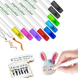 Supricolor Food Coloring Markers, 10PCS Double Sided Food Coloring Pens, Edible Gourmet Writer with Fine & Thick Tip, Edib...