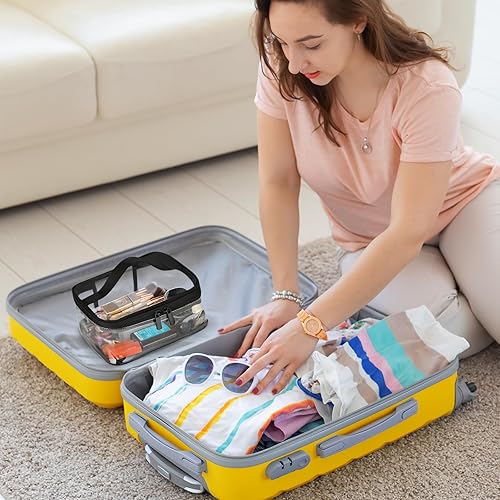 Miniatura 7 de HAOGUAGUA 2 bolsas de maquillaje transparentes para viajes, impermeables, transparentes, aprobadas por la TSA, bolsa de transporte compatible con