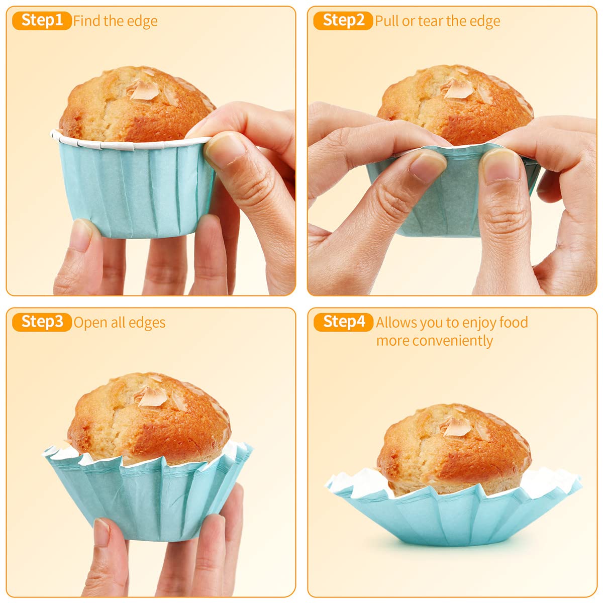 Pirottini Di Carta Per Cupcake - 50 Pezzi Rosa Chiaro - Per Matrimoni, Compleanni, Natale - Foto 3