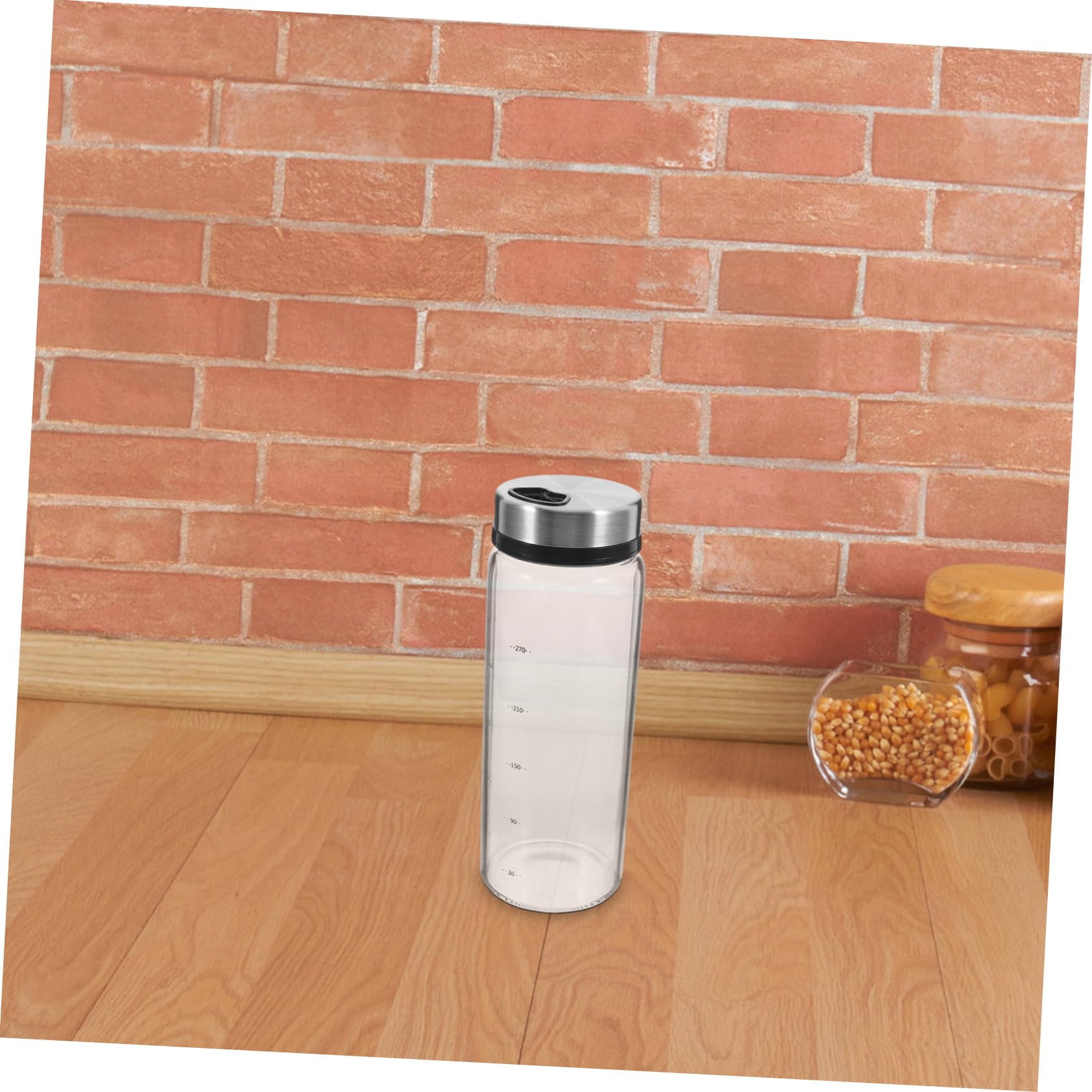 Mipcase Pot à Épices en Verre 300ml Couvercle Rotatif en Acier Inoxydable, Récipient à Poivre Facile à Utiliser et Gain de Place Cuisine et Maison