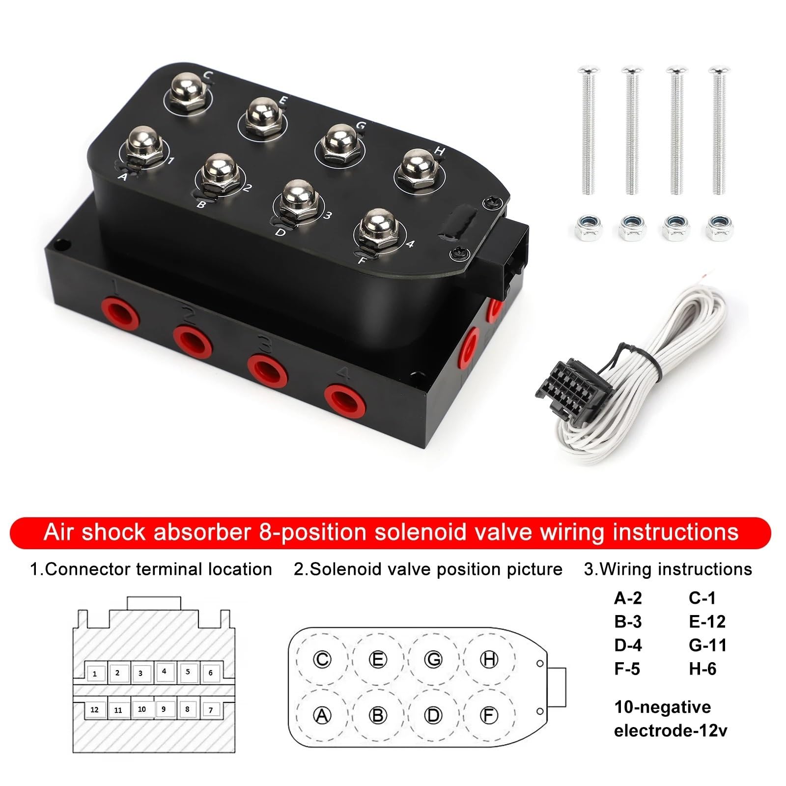 Amortyzator 12V 0-200psi/0-300psi Zawór elektromagnetyczny Zawieszenie pneumatyczne Amortyzator do automatycznego szybkiego sterowania Fbss(0-200pSI 2 control)