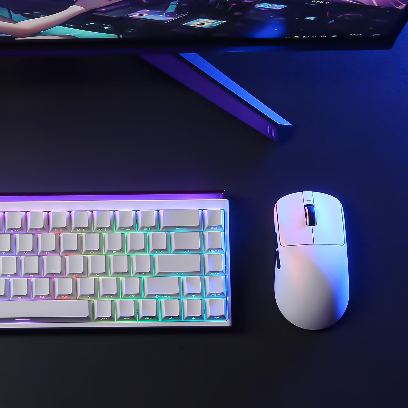 R1 SE+ Mouse da gioco wireless, 18000 DPI, sensore PAW3395SE ad alta precisione, leggero 55 g, tre modalità di connessione, mouse ergonomico programmabile, adatto per laptop/PC/Mac (bianco)