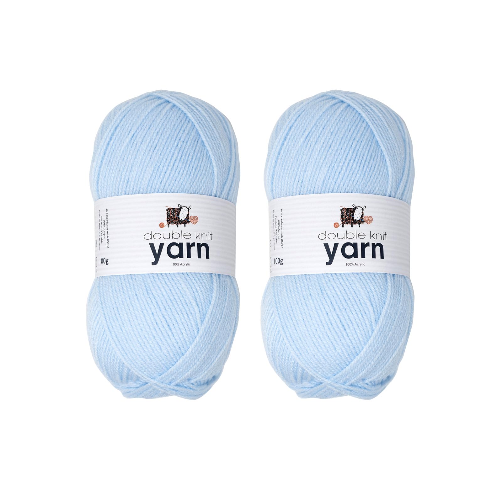 KORBOND DK Black Yarn - 100g Acrylic Wool - Lightweight, Hypoallergenic & Durable Double Knit Crochet Yarn Knitting Wool (290m Total) — view 7