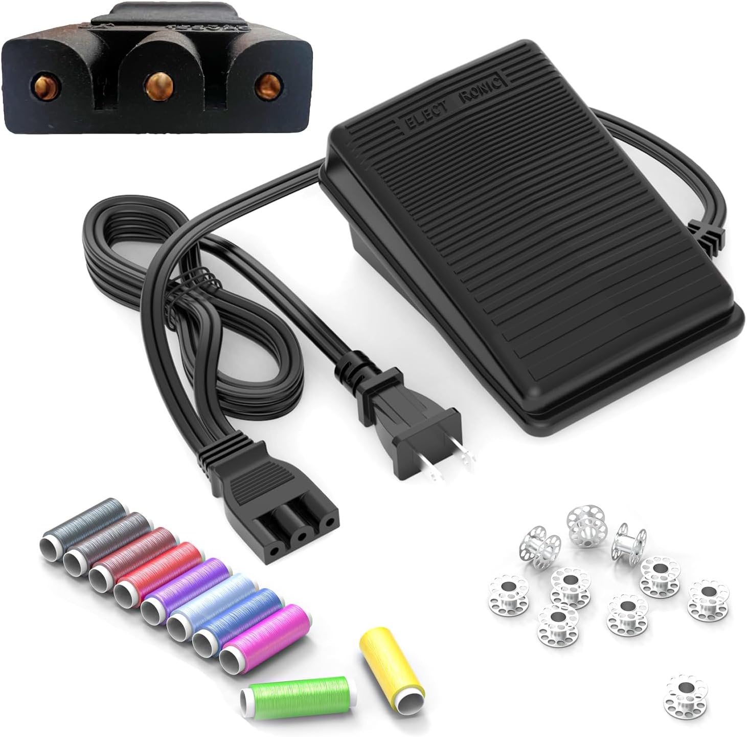 Sewing Machine Pedal and Power Cord for Singer, Compatible with Singer 359102-001 2263 4423 e99670 8280 44s 4452 2277 4411 3116 3337 1304 M3220 3342 4432 1120 50t8 3232 1507 2273 FC1902 1512 3221 2259