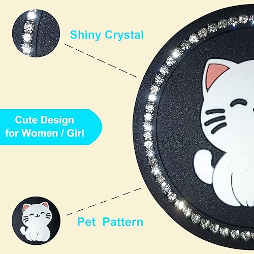 Miniatura 5 de Portavasos de automóvil, posavasos brillantes para automóvil, SUV, automóvil, con diamantes de imitación de cristal, tapete para taza de automóvil,