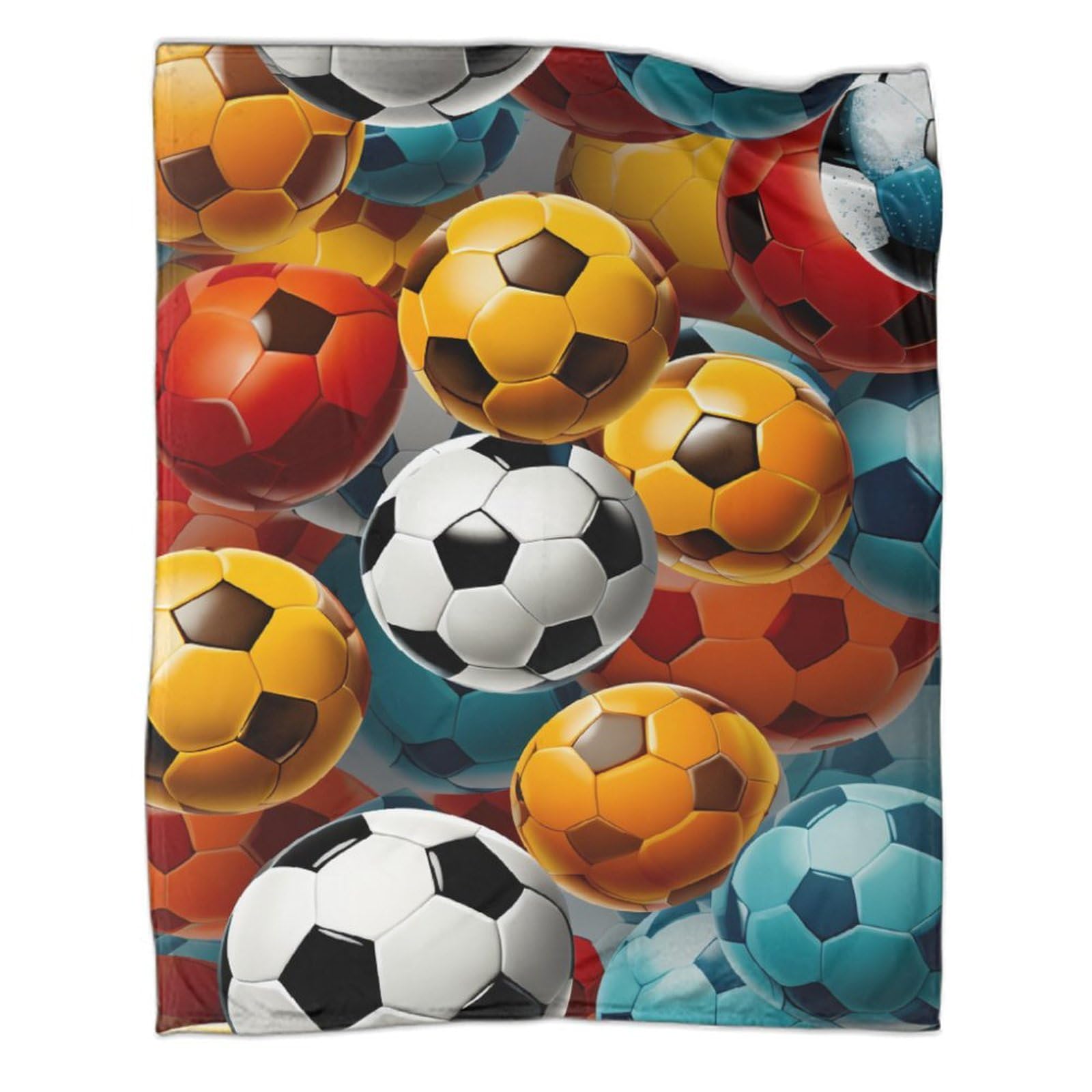 Couverture de voyage football 180x200 cm en microfibre douce pour canapé