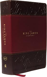 KJV King James Study Bible Full-Color Leathersoft Burgundy Red Letter Edition - Thomas Nelson Holy Bible