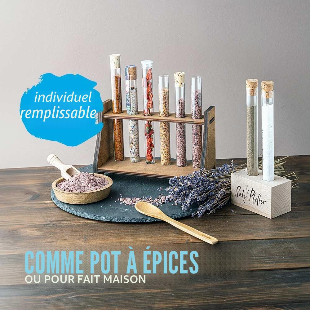 25x Éprouvettes en verre de laboratoire avec des bouchons en liège aggloméré, Tubes à essai, Paroi épaisse (200 x Ø20 mm)