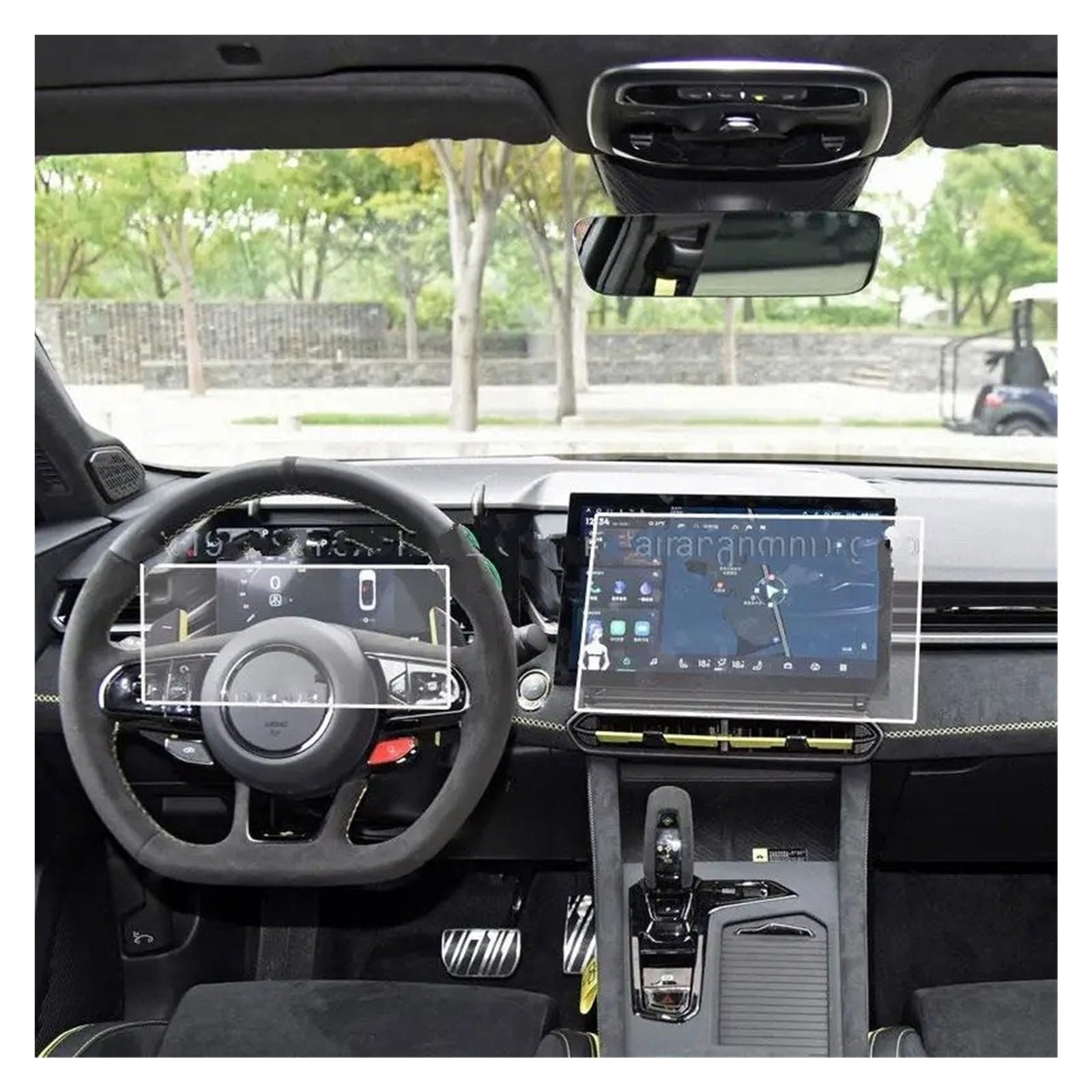 Pellicola Protettiva in Vetro temperato per Schermo LynkCo 03 2023 per navigatori GPS per Auto da 12 8 Pollici e per Strumenti da 12 3 Pollici Pellicola AntiGraffio per navigatori per Auto.