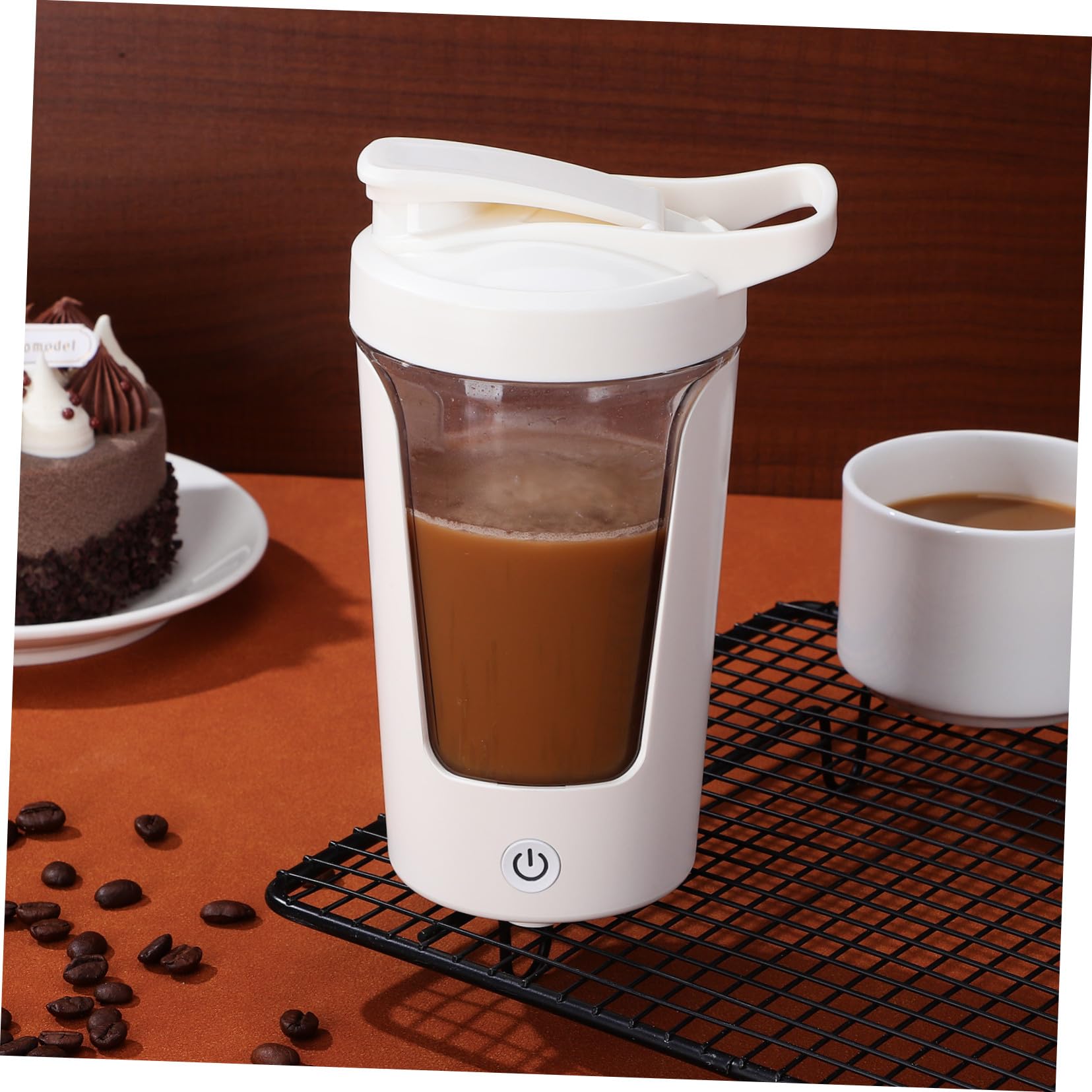 Bouteille Shaker Électrique Rechargeable PP et Abs Tasse à Café Automatique pour Protéines Mélangeur Portable à Agitation Homogène pour Boissons Protéinées et Soja