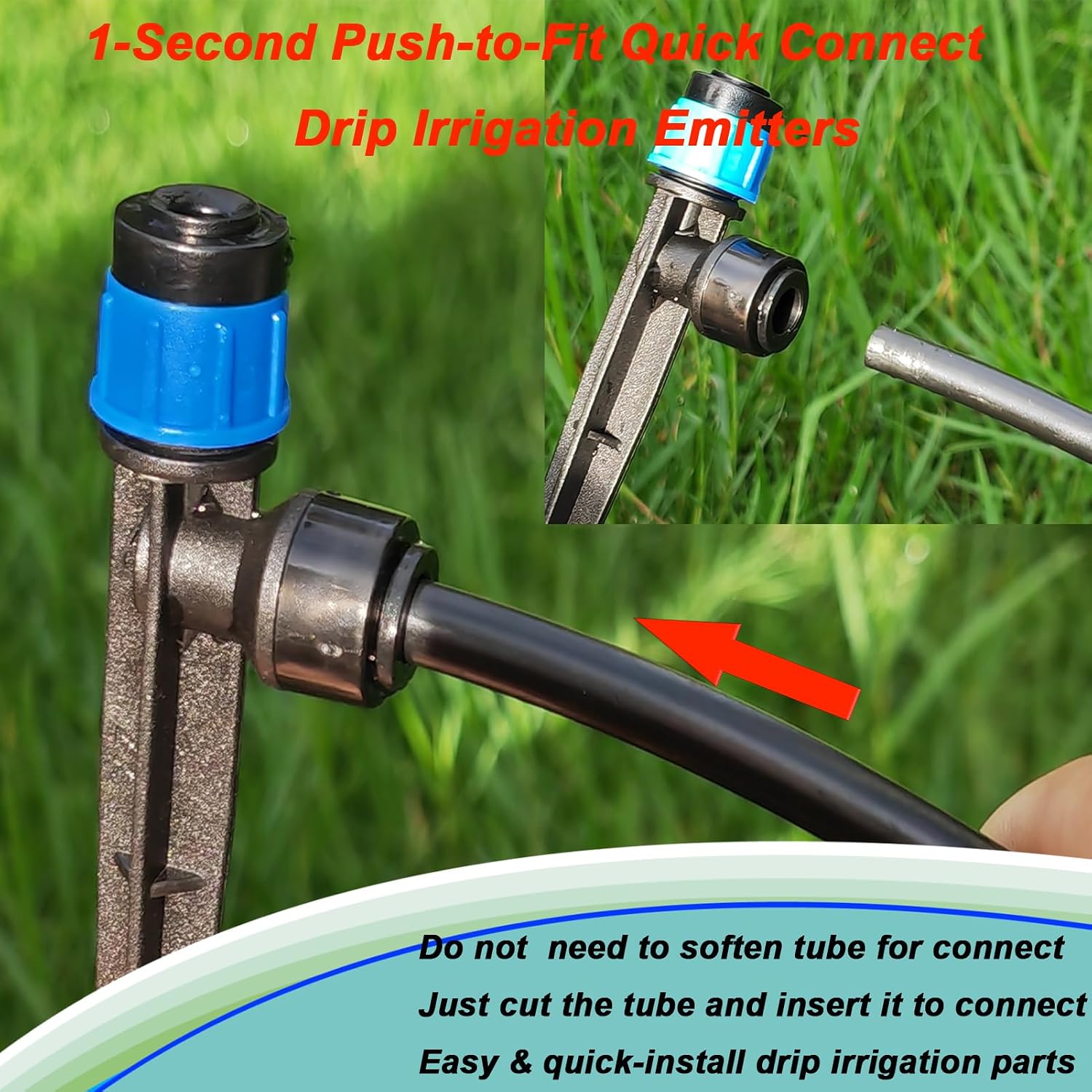 Drip Irrigation Emitters, 30 PCS, Push-to-Quick Connect