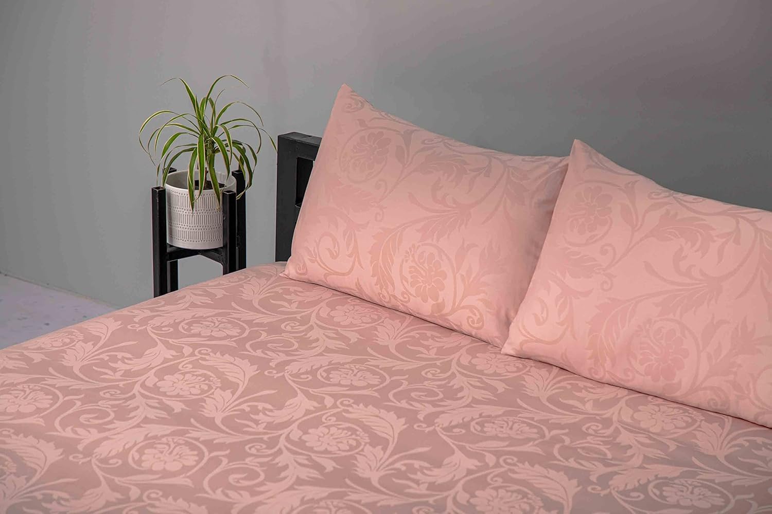 Blue Dahlia Cotton Double Bedsheet with 2 PillowCover for Double Bed