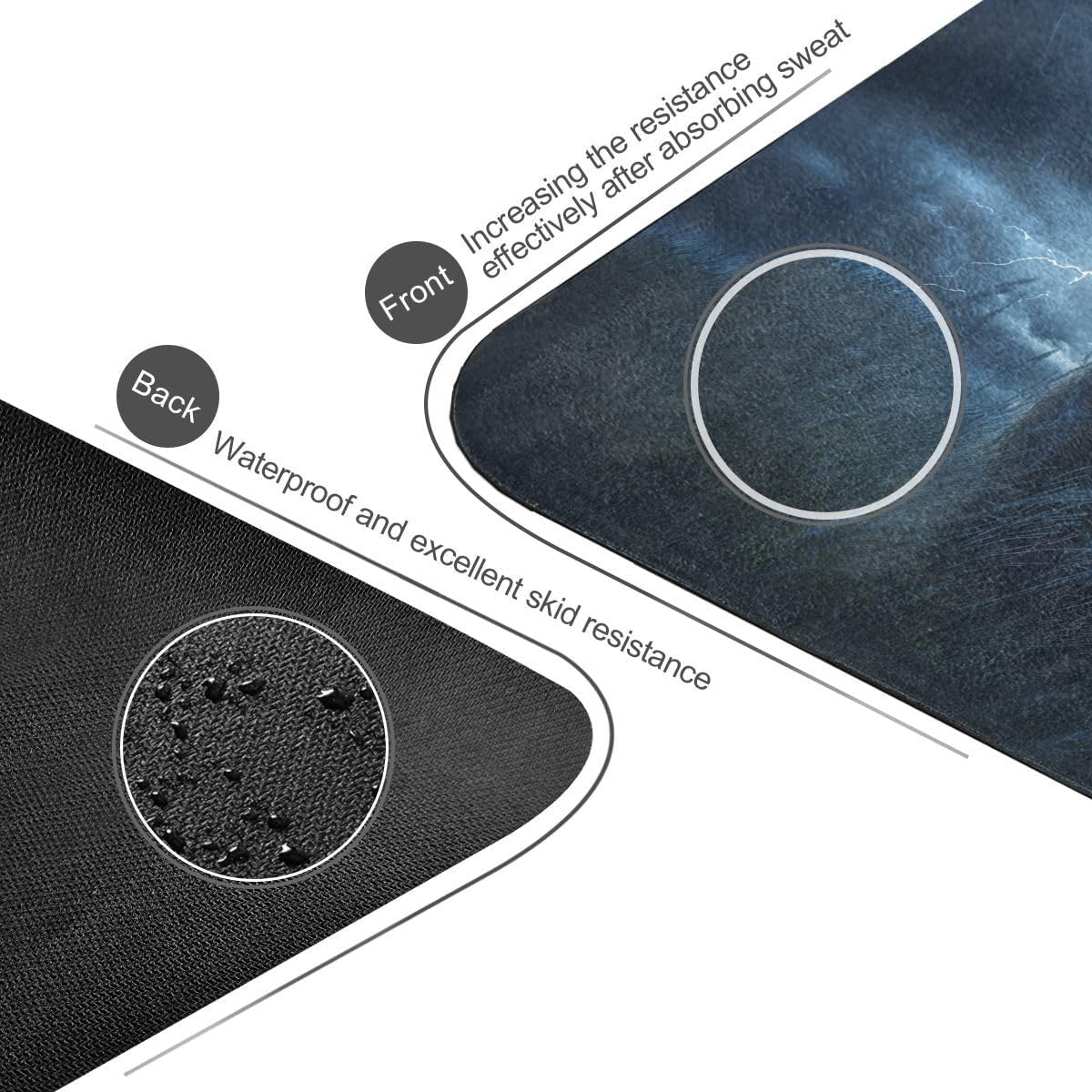 ALAZA Cow Lightning Background Yoga Mat Non Slip Fitness Exercise Mat, Workout Mat for Yoga, Pilates and Floor Exercises