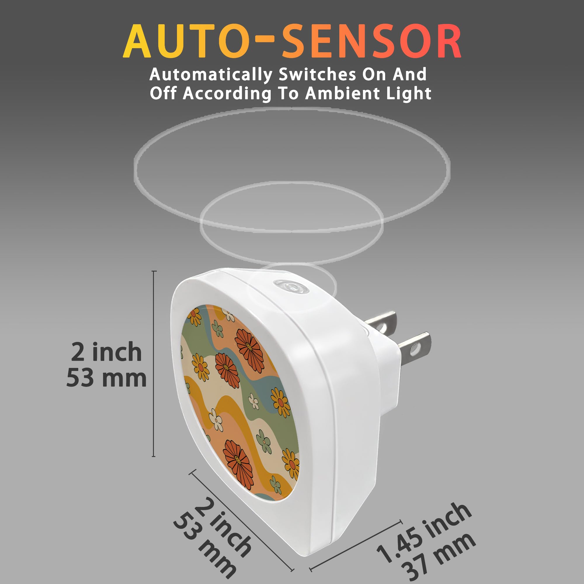 70s Retro Floral Night Lights Plug into Wall Vintage Flower Night Light for Boys Girls Led Night Light — view 4