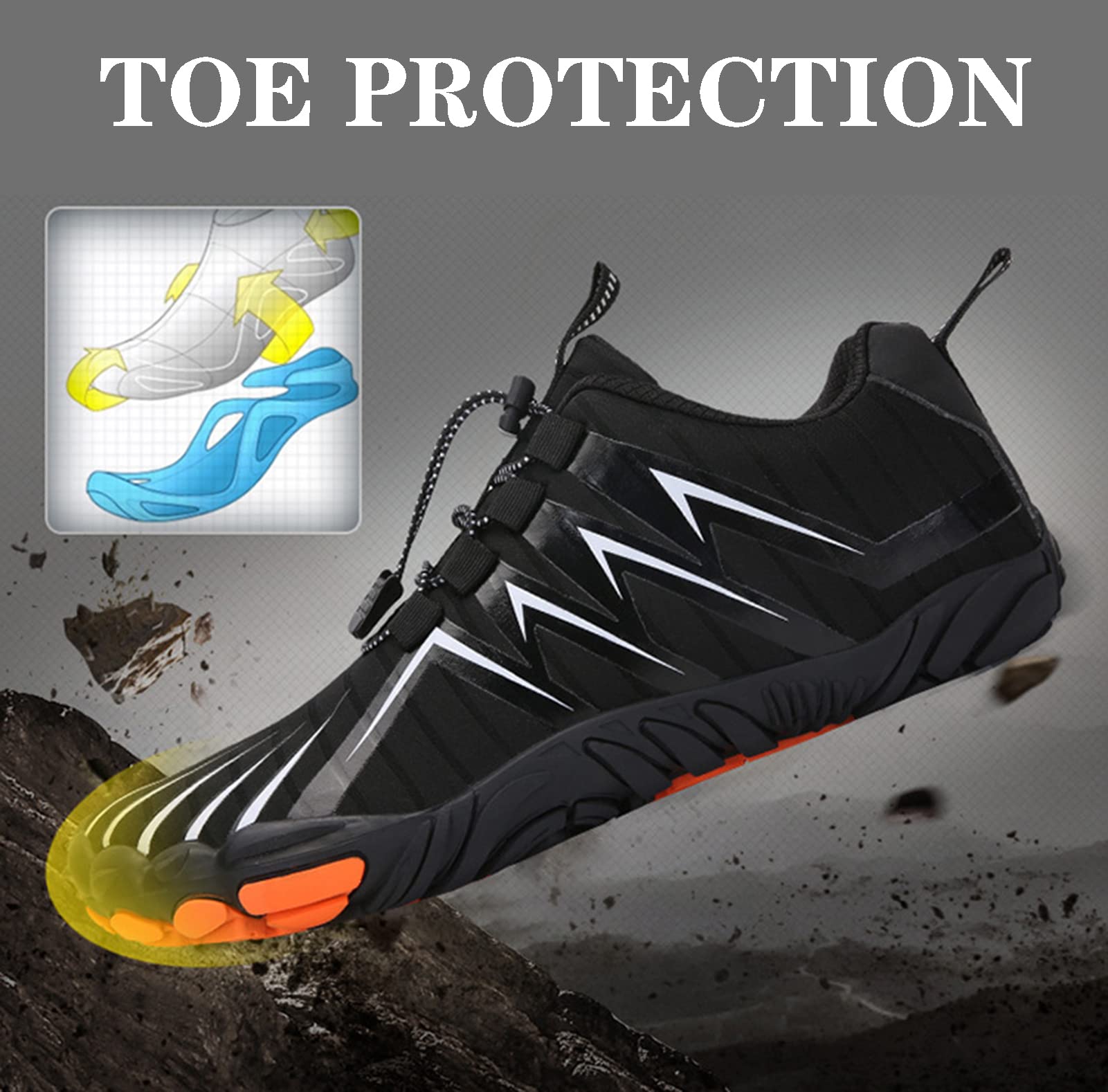 Zapatos Acuáticos Descalzos, Zapatillas Deportivas Acuáticas De Secado Rápido para Hombres Y Mujeres, Natación, Surf, Yoga, Carrera En La Playa, Remo, Snorkel, Buceo(37 EU, Blue)