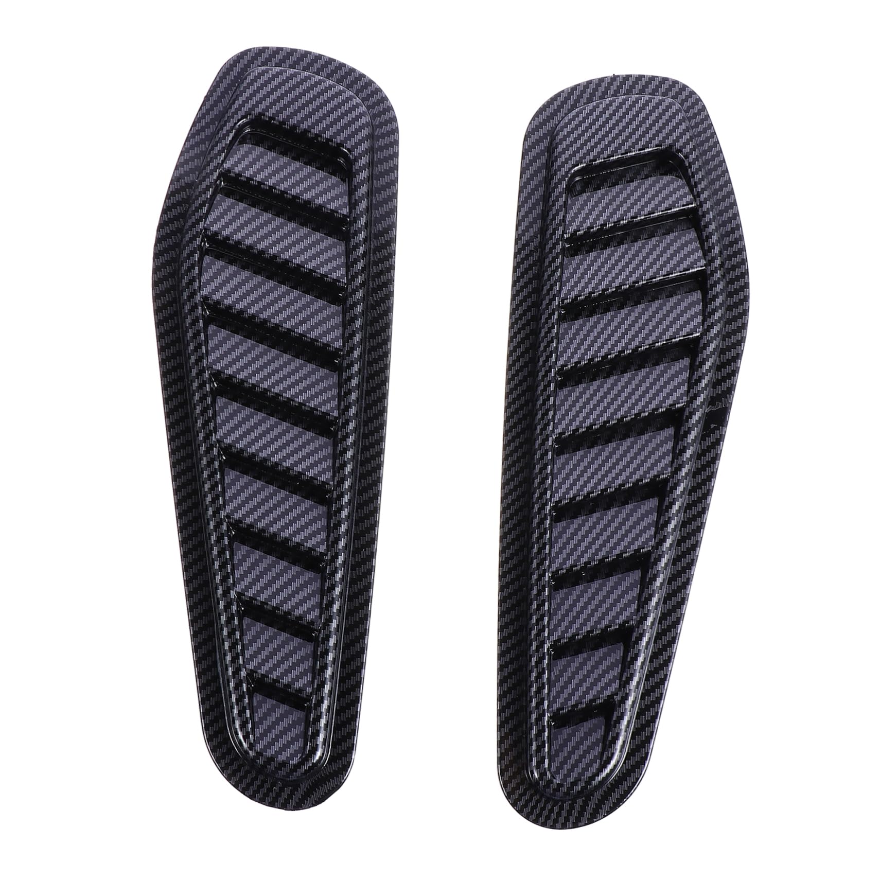 VINTORKY 2pcs Carbon Fiber Texture Side Vent Sticker Decorative Air Bonnet Hood Covers for Flow Decoration Car Accessories Engine Cover Modification
