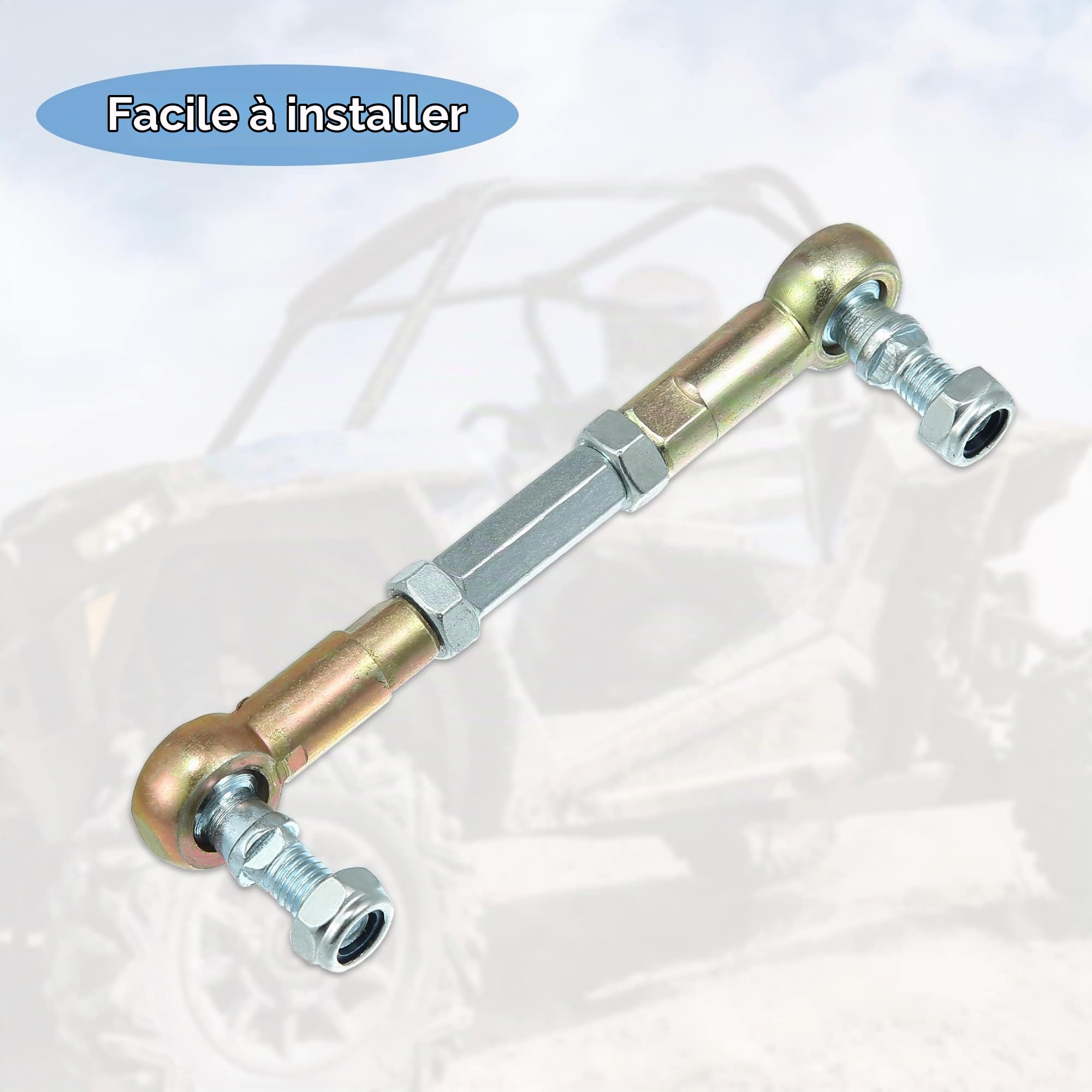 X AUTOHAUX 2 Pièces Attache Tige De Direction M8 80mm pour 125cc ATV | Teinte Bronze, Acier Inoxydable, M8, Longueur Filetage 11mm, Pour 50-250cc