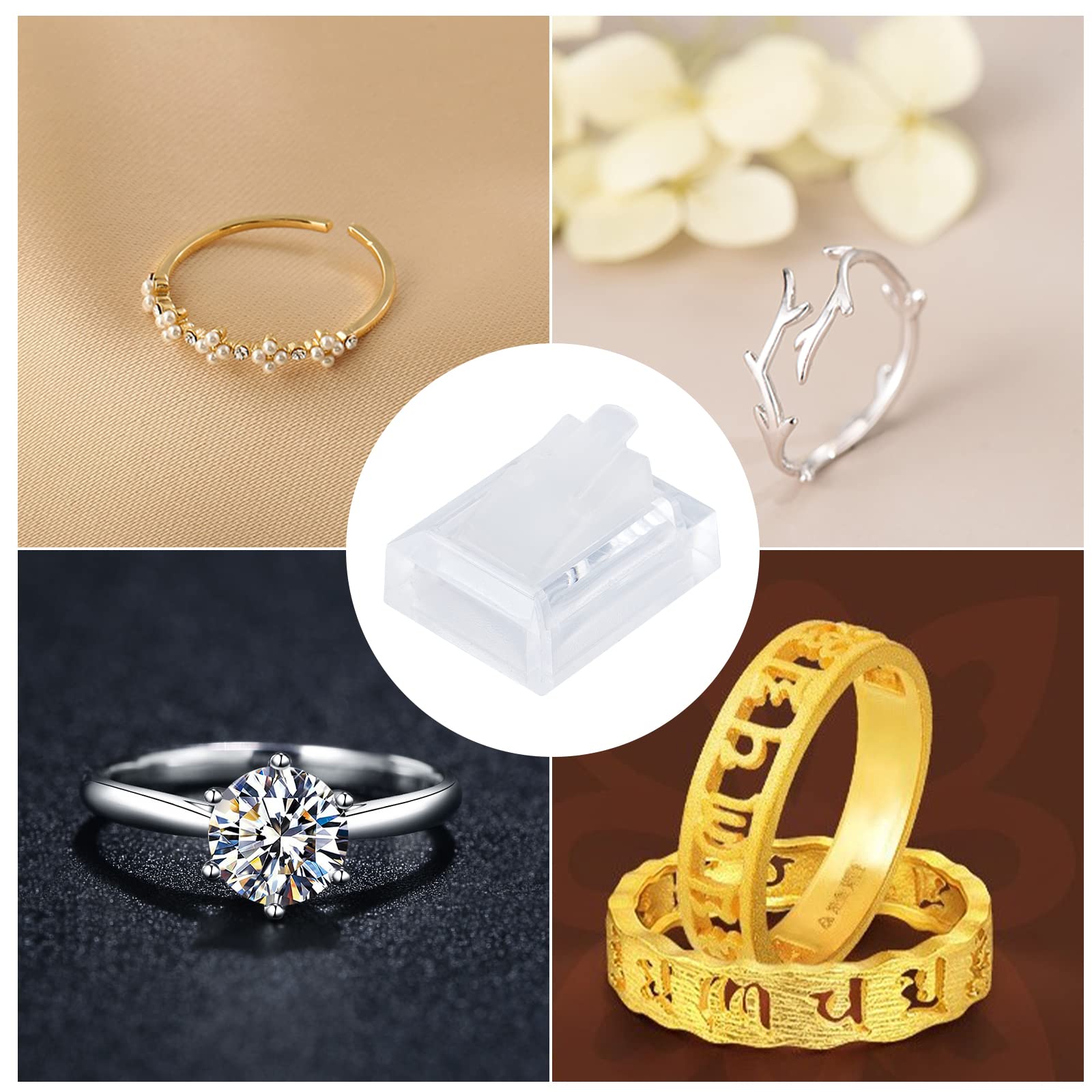 FINGERINSPIRE 3-delige Velet Ring Display Stand Zwart Fluwelen Ring Stand Ring Showcase Display Houder Kolom Ring Houders Ring Display Ondersteuning Stand voor Sieraden Trouwring (3 Hoogte: 62 & 83