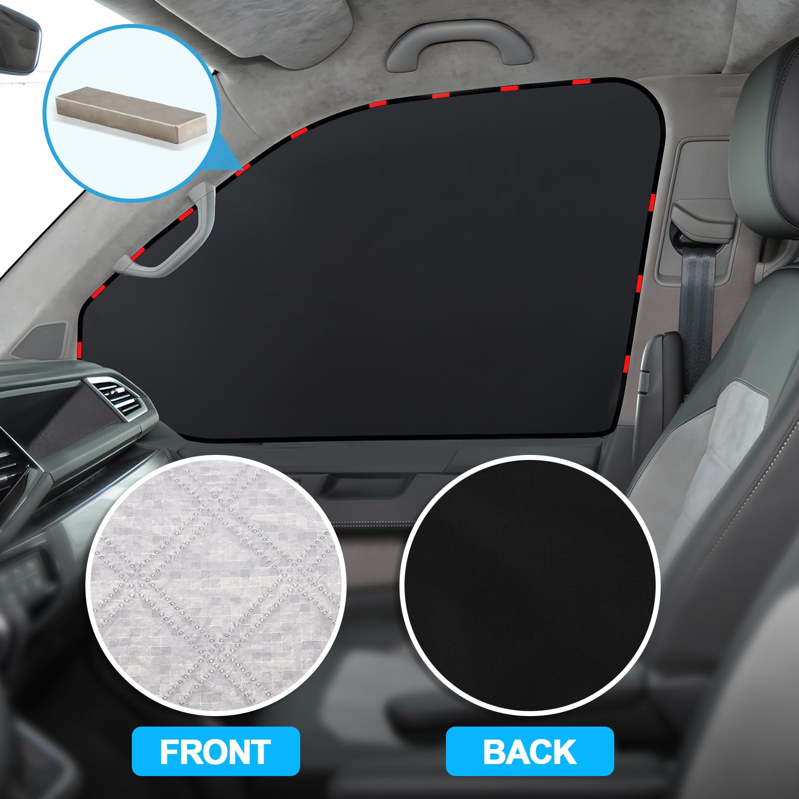 ZATOOTO Parasole Laterale per VW T5 T6, Tendine Magnetiche Auto, Parasole Interno per Viaggi in Campeggio, Protezione UV