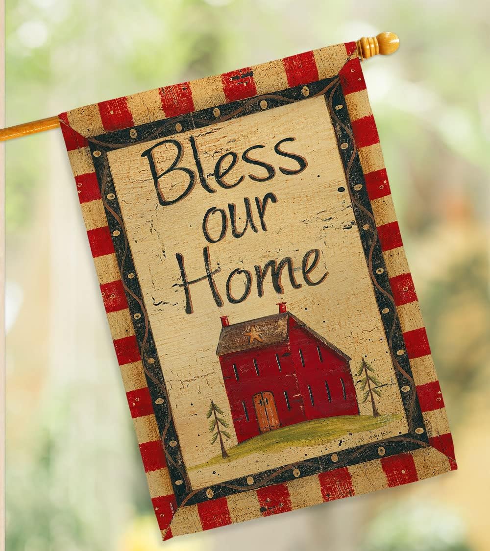 Breeze Decor H100069 Bless Our Home Inspirational Sweet Home Decorative Vertical Garden Flag, 28" x 40", Multicolor