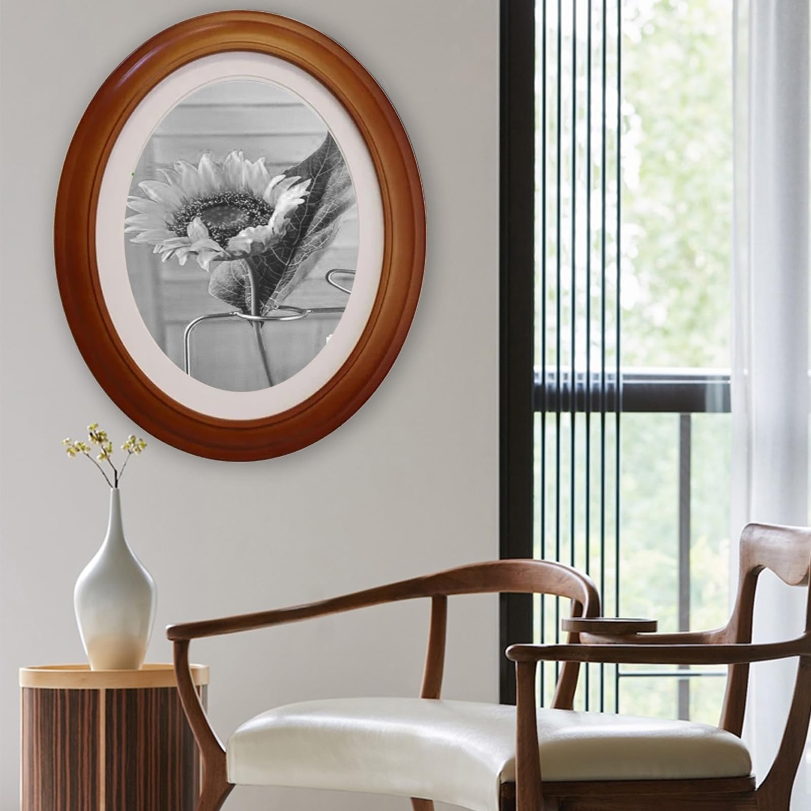 irbaniland 3Pack Frame Picture Photo Oval Wall Frames Hanging Round Home Decoration White Black Decorating Tool Tabletop Vintage (Coffee,8x10)