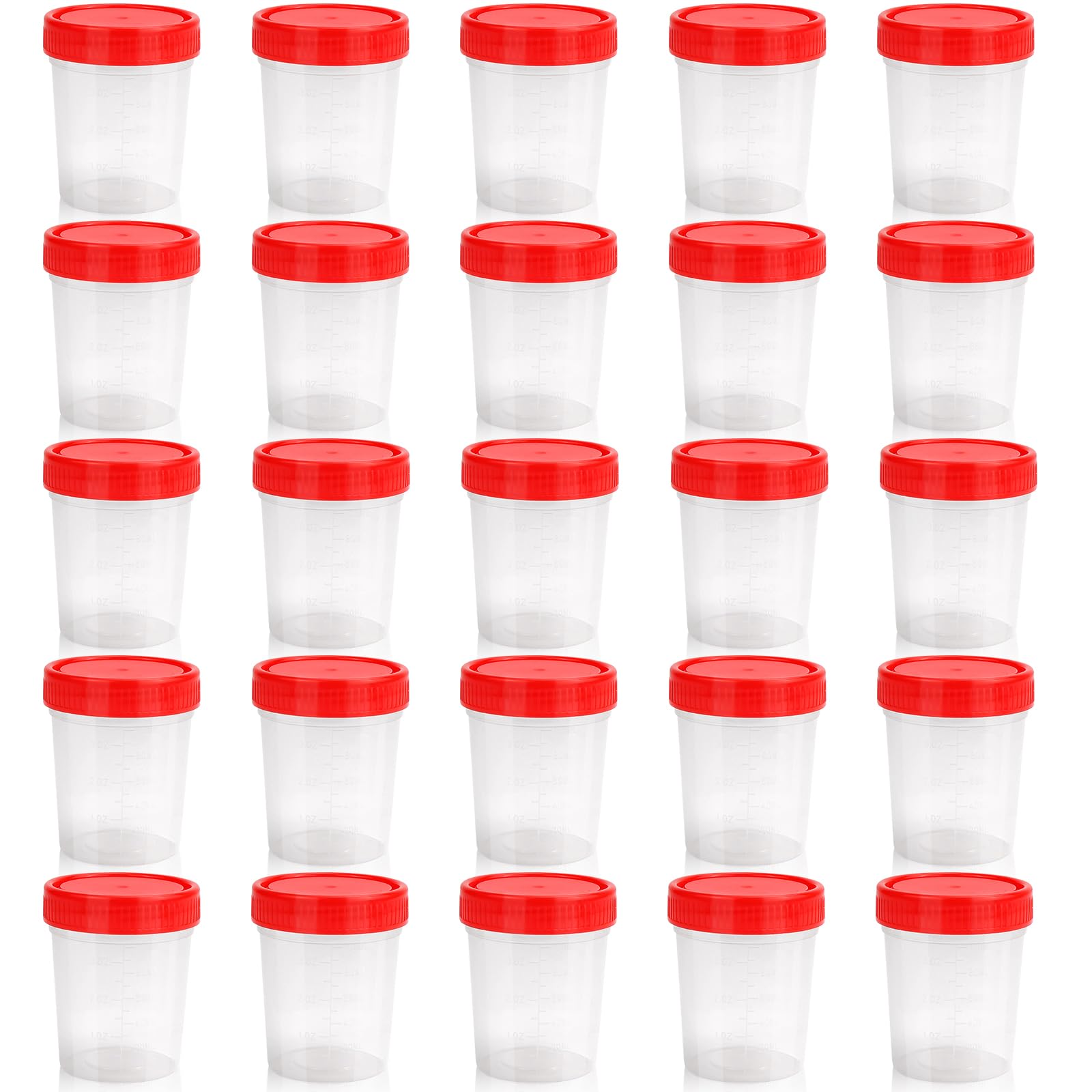 Bicchieri per urina con tappo a vite, 25 pezzi, 120 ml, per campioni di urina, per campioni, per lavori di bricolage, medicina, campioni di urina