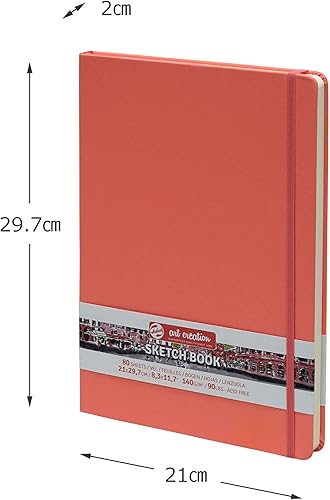 Miniatura 3 de Royal Talens T9314-313M 441866 Talens Art Creation Sketchbook, Drawing Notebook, 8.3 x 11.8 inches (21 x 30 cm), Coral Red Negro
