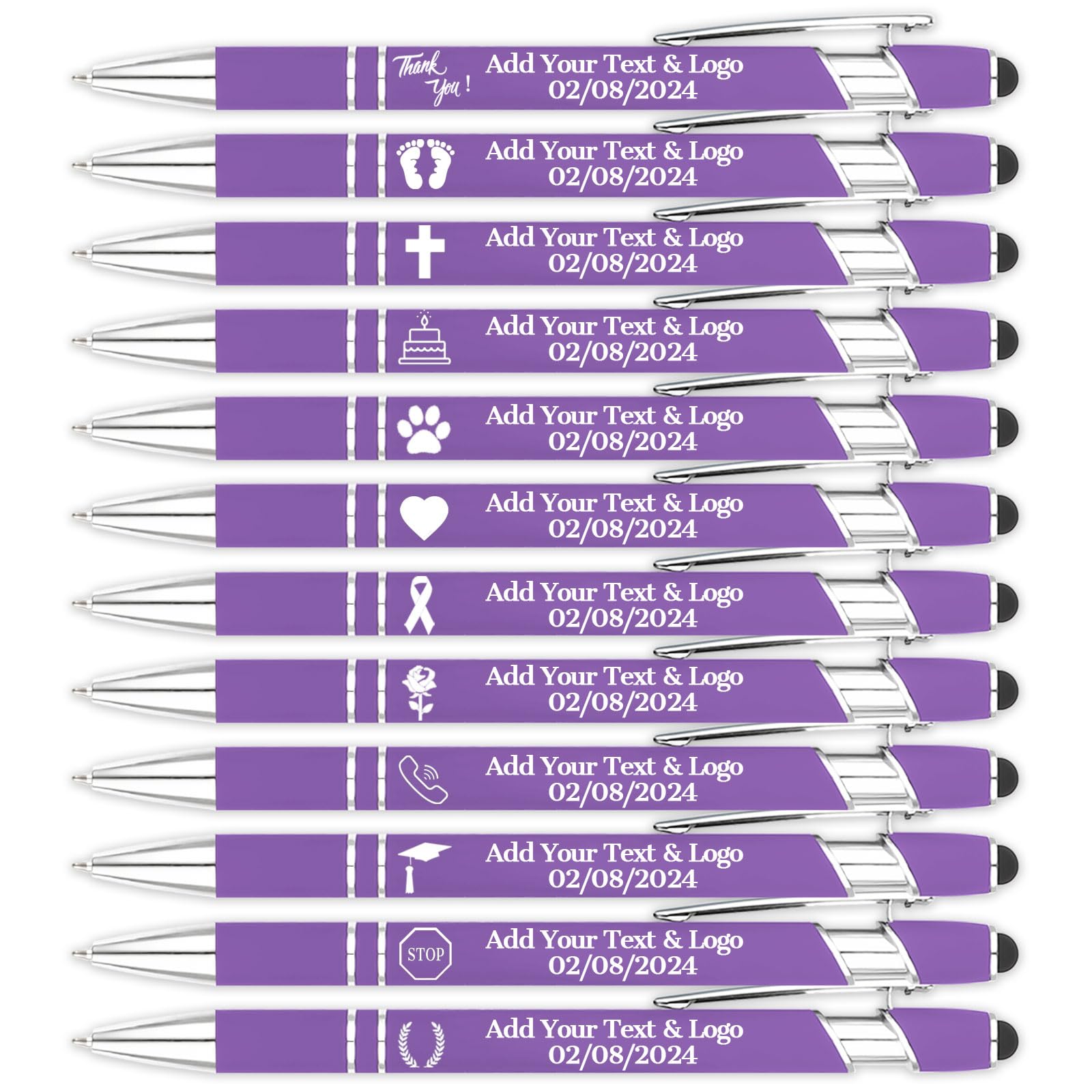 LMJUEJIN Personalized Pens with Name Logo or Message, Up to 1200 pcs Bulk Custom Metal Ballpoint Pen with Black Ink Customized Gift for Business,