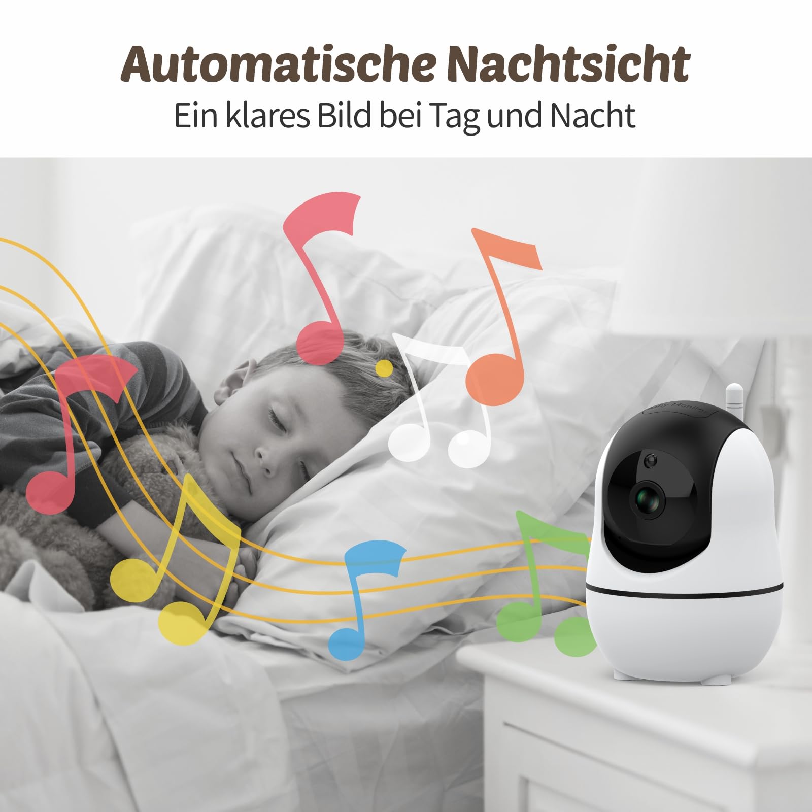Babystar Babyphone mit Kamera 7 Zoll 1080P HD Video Babyphone ohne WLAN mit Kamera und Audio, Infrarot Nachtsicht, Zwei-Wege-Audio-und VOX-Modu, 4000 mAh Akku, Temperatur, 300M Reichweite