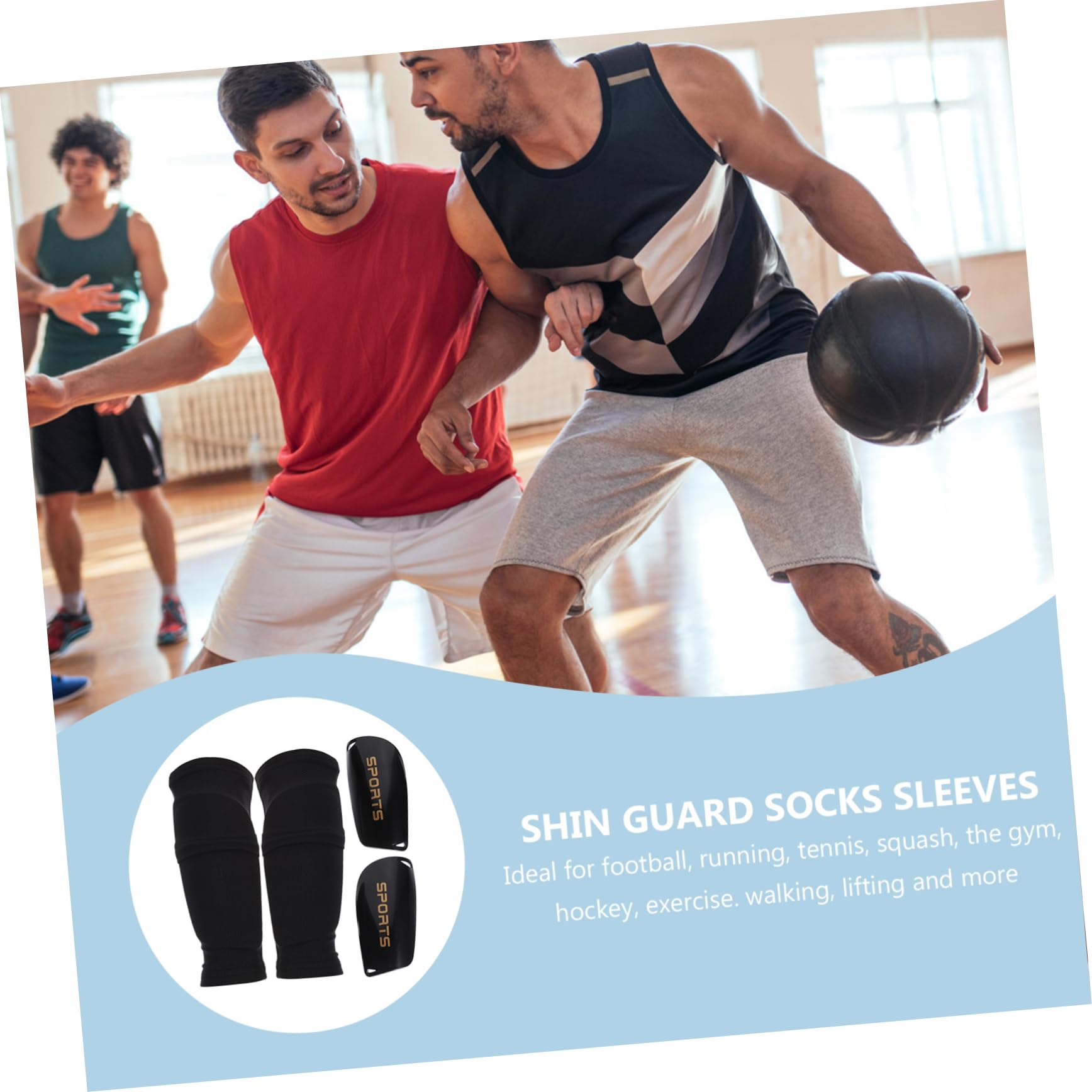 NAMOARLY High Elastic Shin Guards with Calf Sleeves Breathable Mesh Football Shin Guard Socks for Running Jogging and Sports