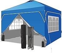 Vista 15 de GDY Tienda de campaña desplegable de 8 x 8 pies con una configuración de empuje, fácil de instalar con 4 paredes laterales para eventos, fiestas