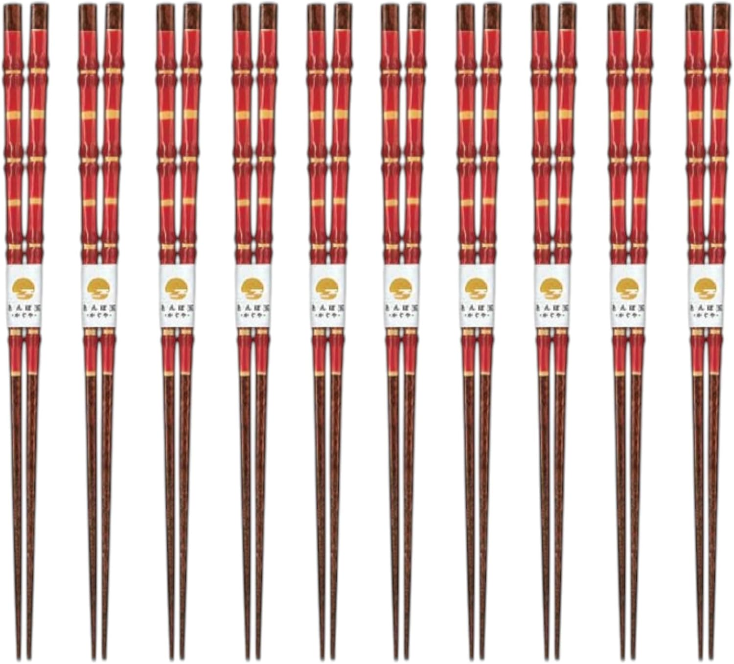 J-kitchens Chopsticks Set of 10 Pairs, For Lunches, Picnics, Excursions, Sports Events, Guests, Entertaining, Wooden, Dragonfly Balls, Toretsu, Red, 9.1 inches (23.0 cm), Dishwasher Safe, Made in