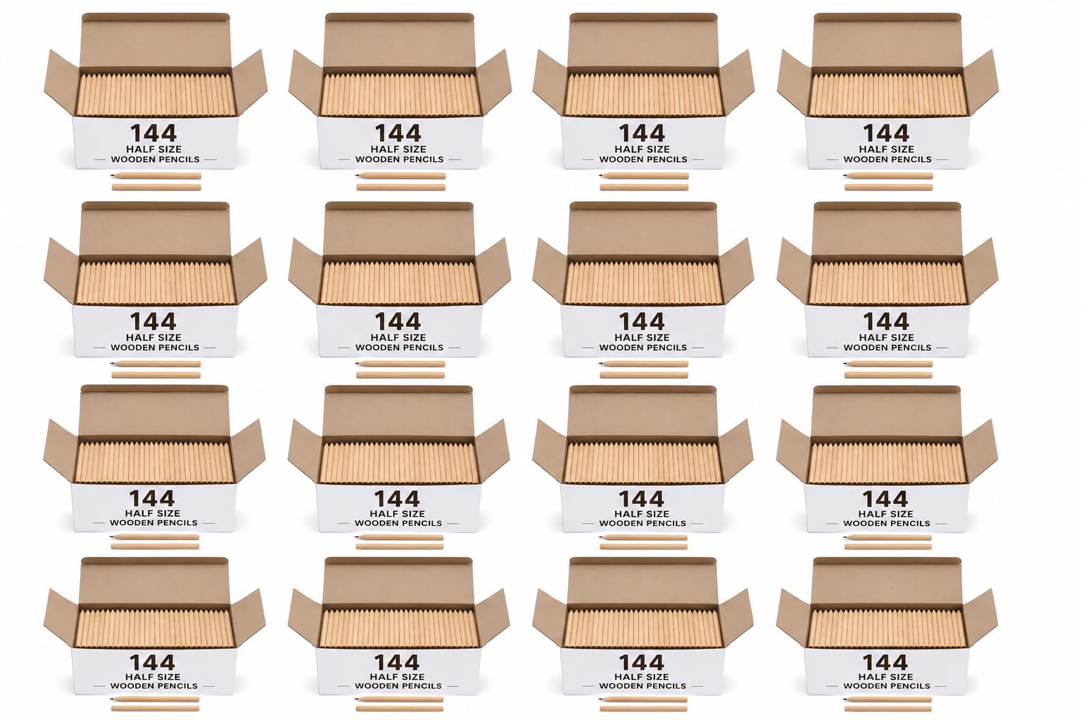 Evrite half size wooden mini hexagonal pocket pencils for golf scorecards, classrooms, offices, restaurants & kids,easy to sharpen - pack of 2304 pencils