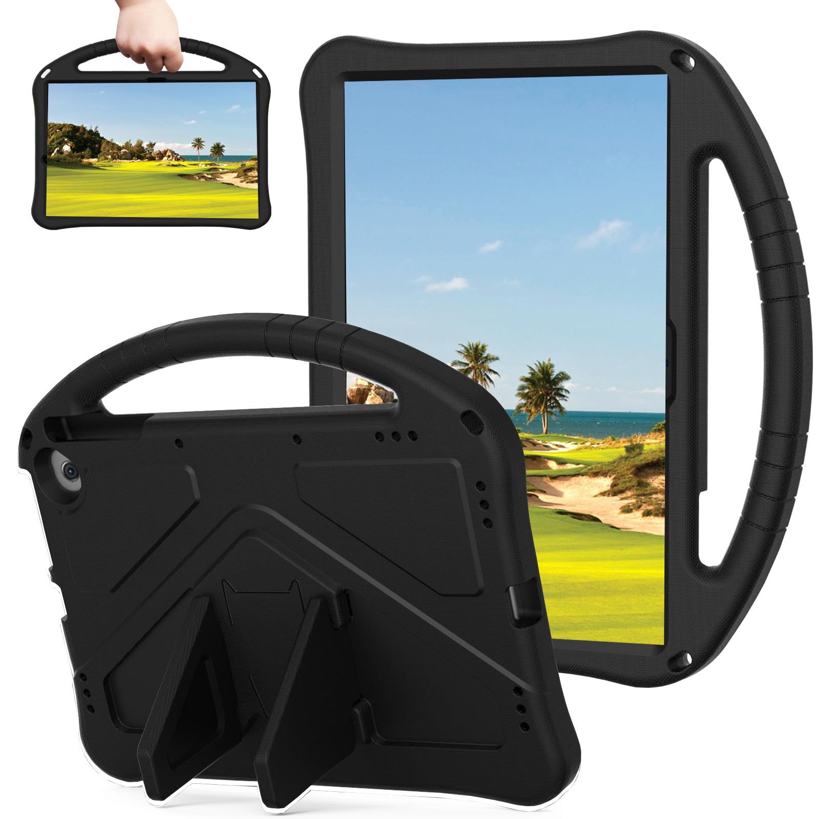 Sfulatdc Case with Handle and Kickstand Lightweight Shockproof Tablet Cover Compatible with Google Pixel 11 inch Black