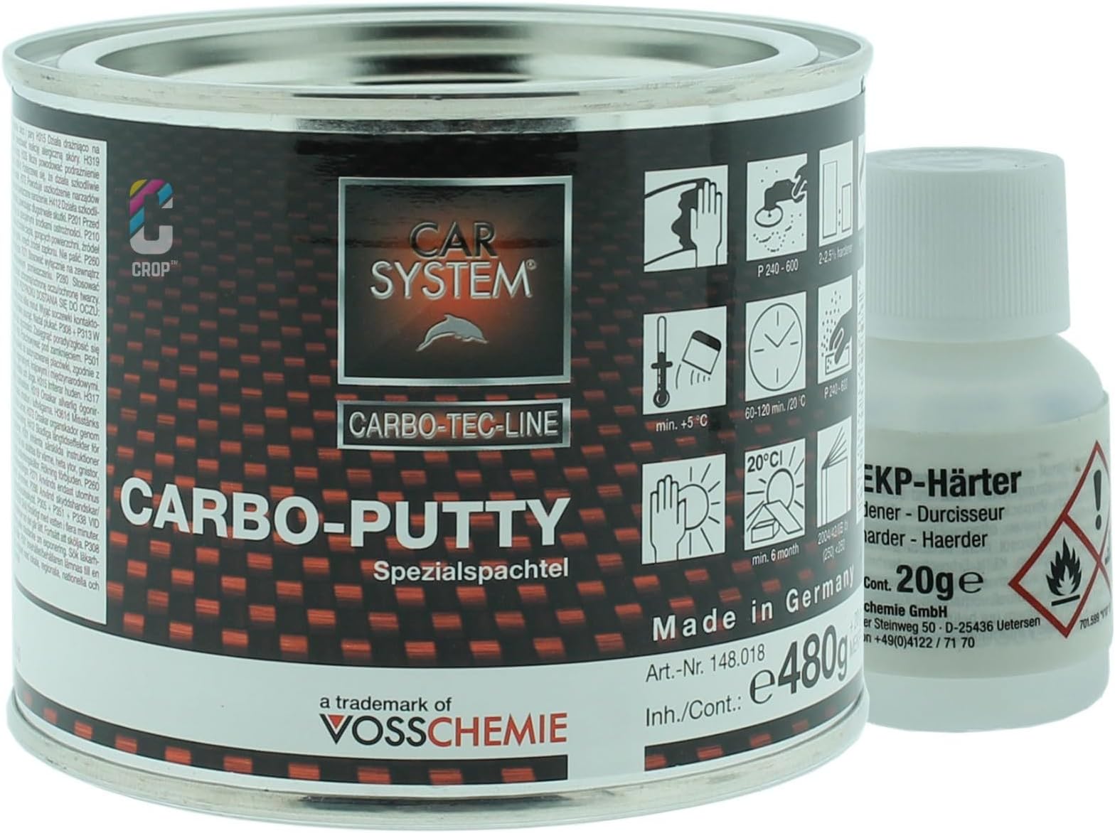 Carbo Putty Scraper Transparent 0,6 kg including Hardener 148.018